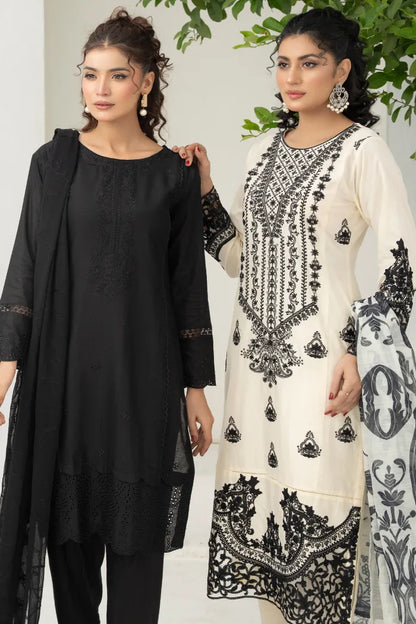 Baroque Leaser Cut Embroidered Lawn 1468 Offwhite