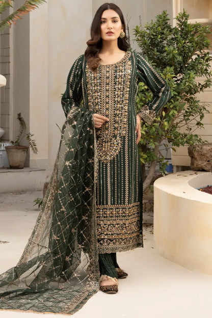 Partywear Chiffon Motifz 1464 Green