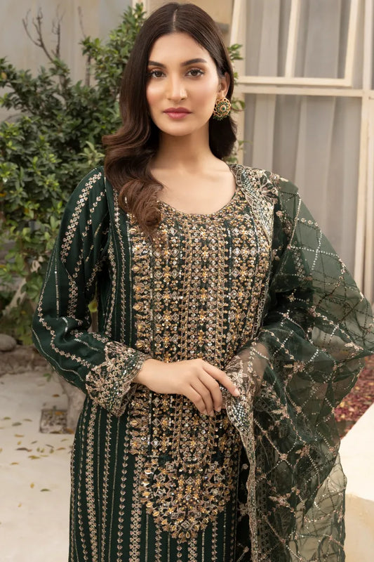 Partywear Chiffon Motifz 1464 Green