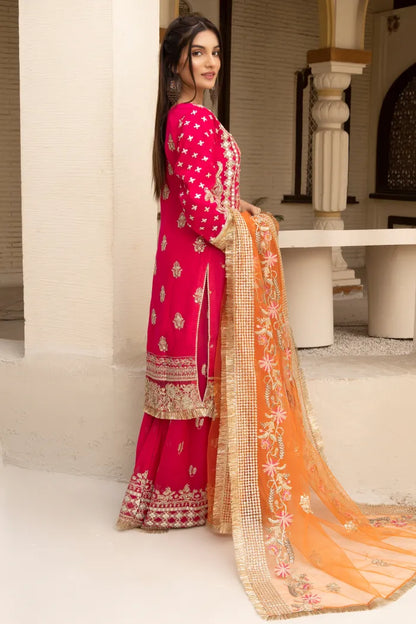 Partywear Chiffon Asim Jofa 1464 Pink