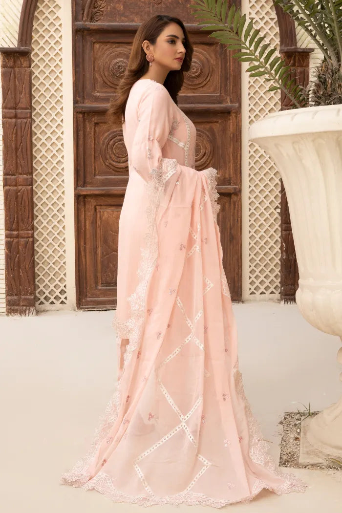 Readymade Chiffon Leaser Cut Maria B 1464 Pink