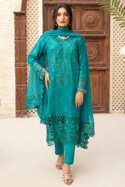 Partywear Chiffon Maria B 1464 Jade Green