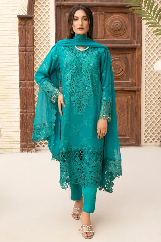 Partywear Chiffon Maria B 1464 Jade Green
