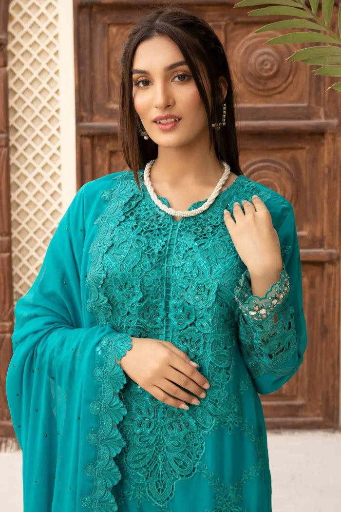 Partywear Chiffon Maria B 1464 Jade Green