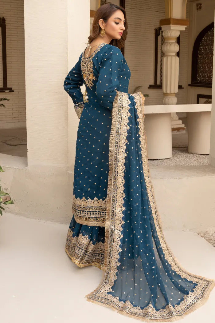 Partywear Chiffon Asim Jofa 1464 Zinc