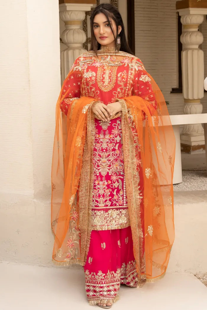 Partywear Chiffon Asim Jofa 1464 Pink