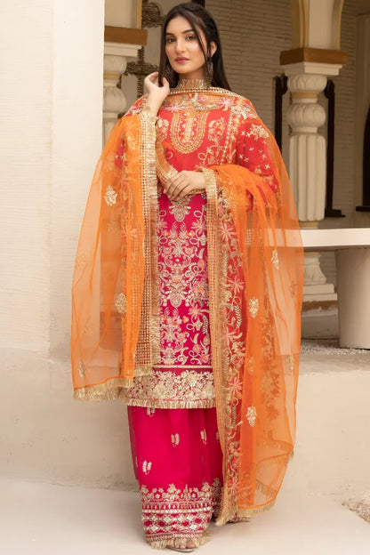 Partywear Chiffon Asim Jofa 1464 Pink