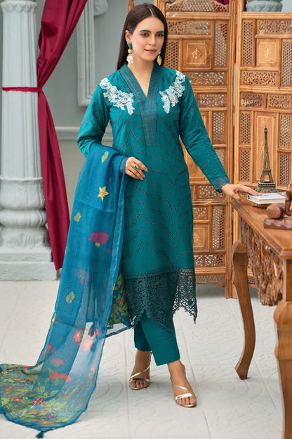 Maria B Embroidered Cotton 1474 Peacock