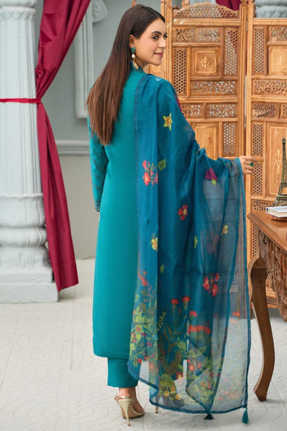 Maria B Embroidered Cotton 1474 Peacock