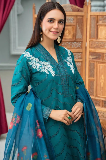 Maria B Embroidered Cotton 1474 Peacock