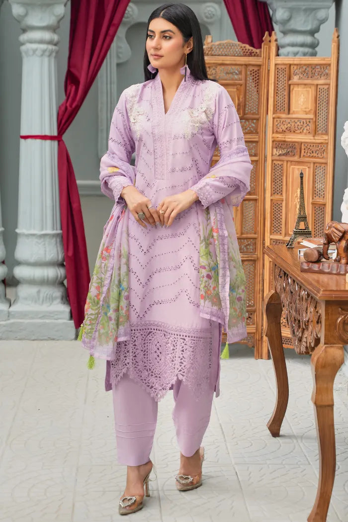 Maria B Embroidered Cotton 1474 Lavender