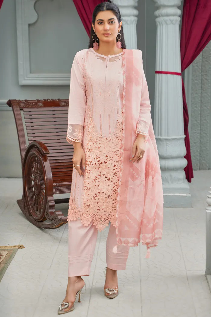 Maria B Embroidered Cotton 1474 Peach