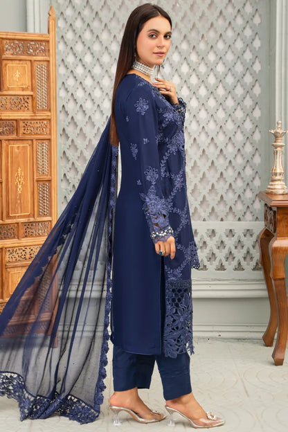 Partywear Chiffon Maria B 1464 Cadbury Navy