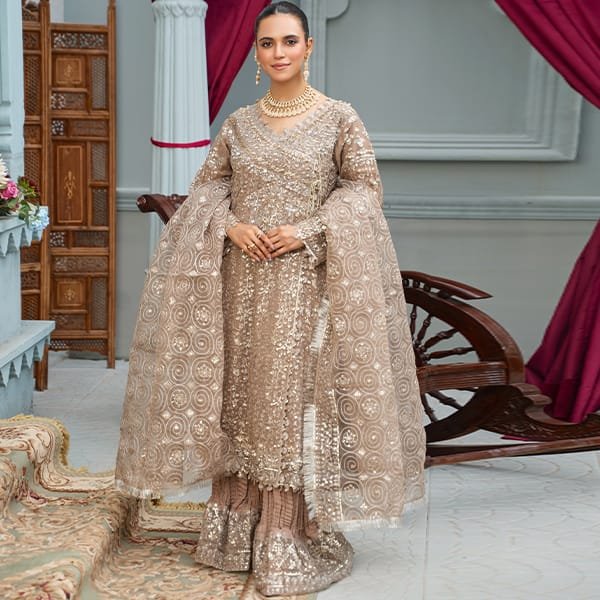 Partywear Chiffon Angrakha Emaan Adeel 1464 Skin