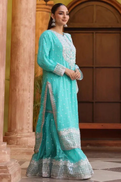 Fancy Ladies Suits Asim Jofa 1464 Light Aqua
