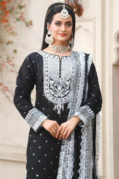 Partywear Chiffon Asim Jofa 1464 Black