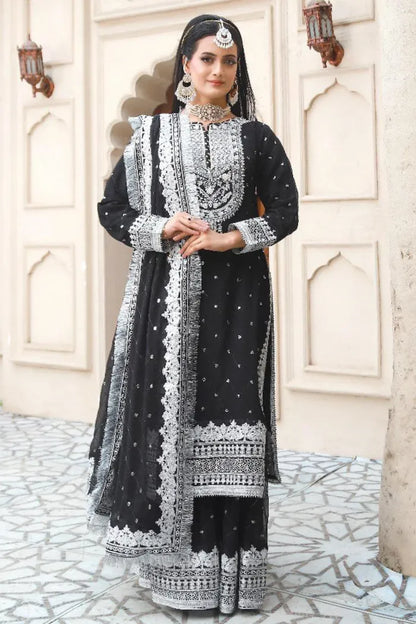 Partywear Chiffon Asim Jofa 1464 Black