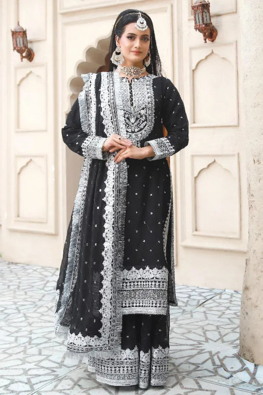 Partywear Chiffon Asim Jofa 1464 Black