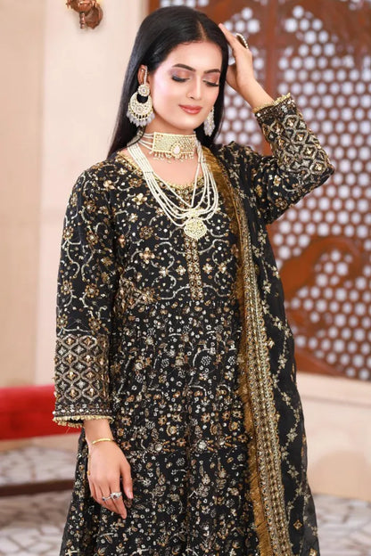 Fancy Ladies Maxi Drees Baroque 1464 Black