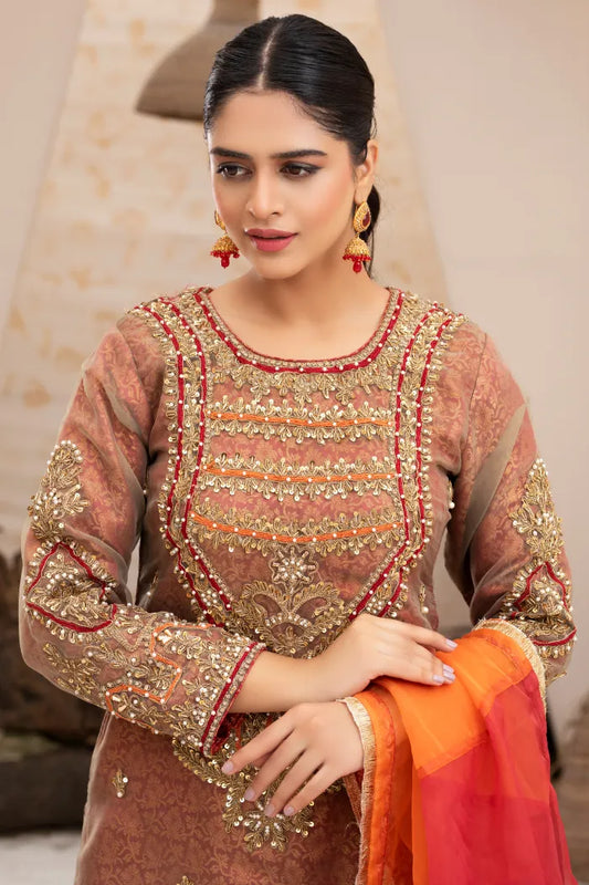 Readymade Ladies Partywear Imrozia-1441-red Jamawar Gharara