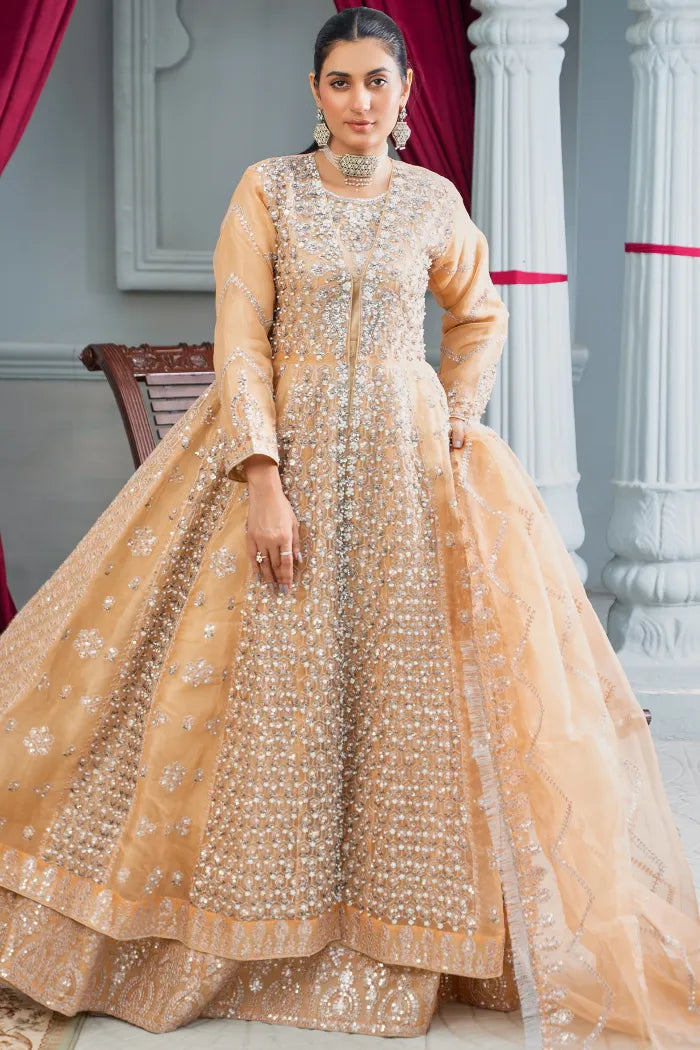 Fancy Maxi Dress Afroze 1464 Peach