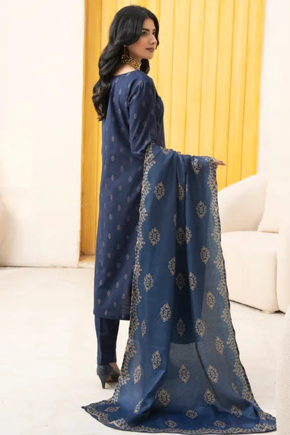 Pakistani Ready to Wear winter Khadder Blue Suit for Women – Winter Designer Collection