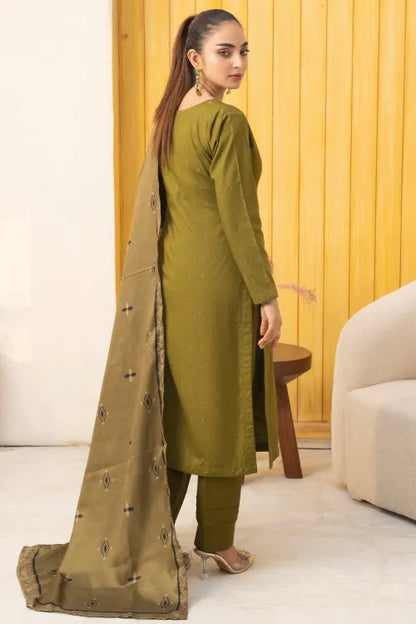 Pakistani Ready to Wear winter Khadder Mustardd Suit for Women – Winter Designer Collection