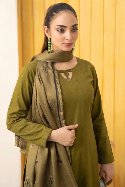 Pakistani Ready to Wear winter Khadder Mustardd Suit for Women – Winter Designer Collection